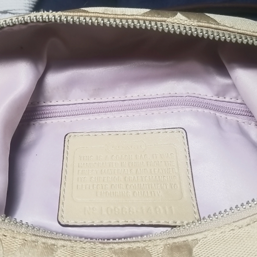 Coach Kristin OP Art Signature Khaki Hobo Handbag